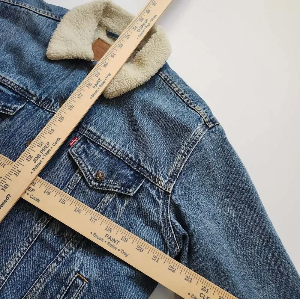 Levi's Premium Sherpa Lined Denim Trucker Jacket Size L